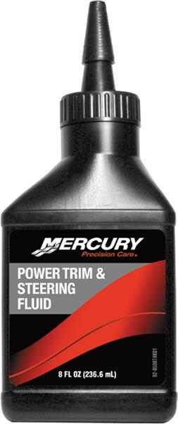 Mercury Marine Power Steering Oil, 8 oz bottle front view