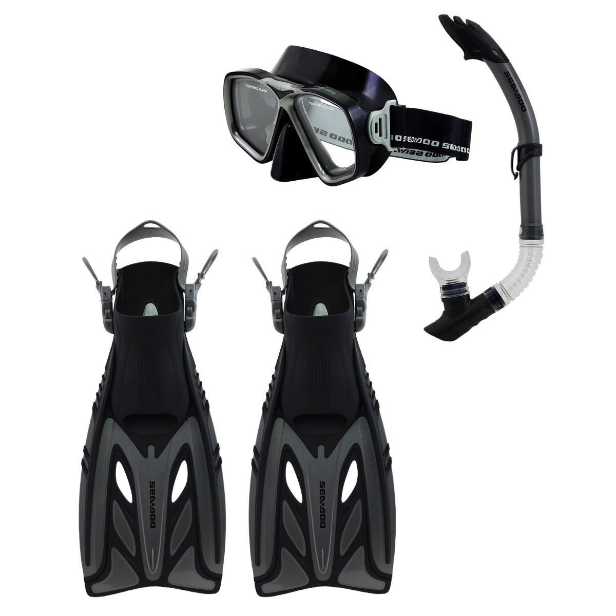Sea-Doo Unisex Adult Mask, Snorkel & Fins Set