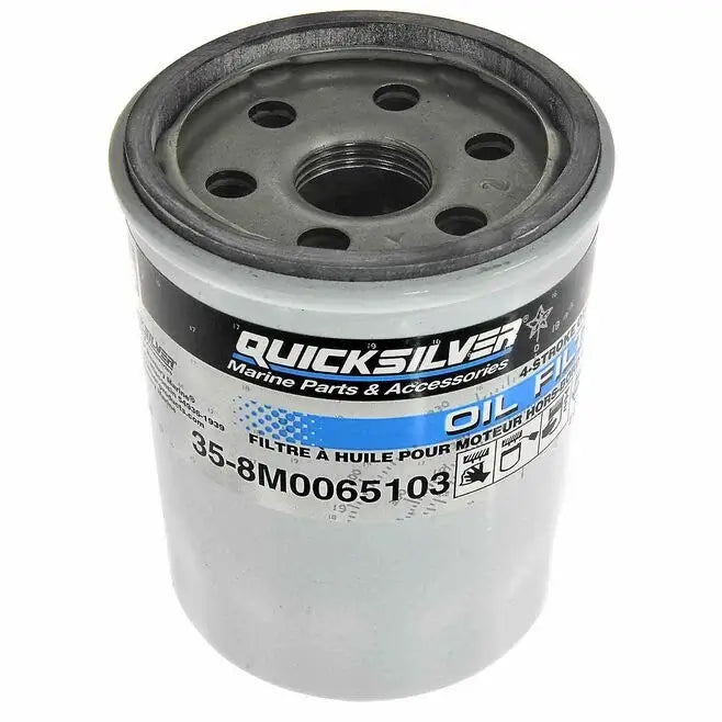 Quicksilver oil filter on a white background