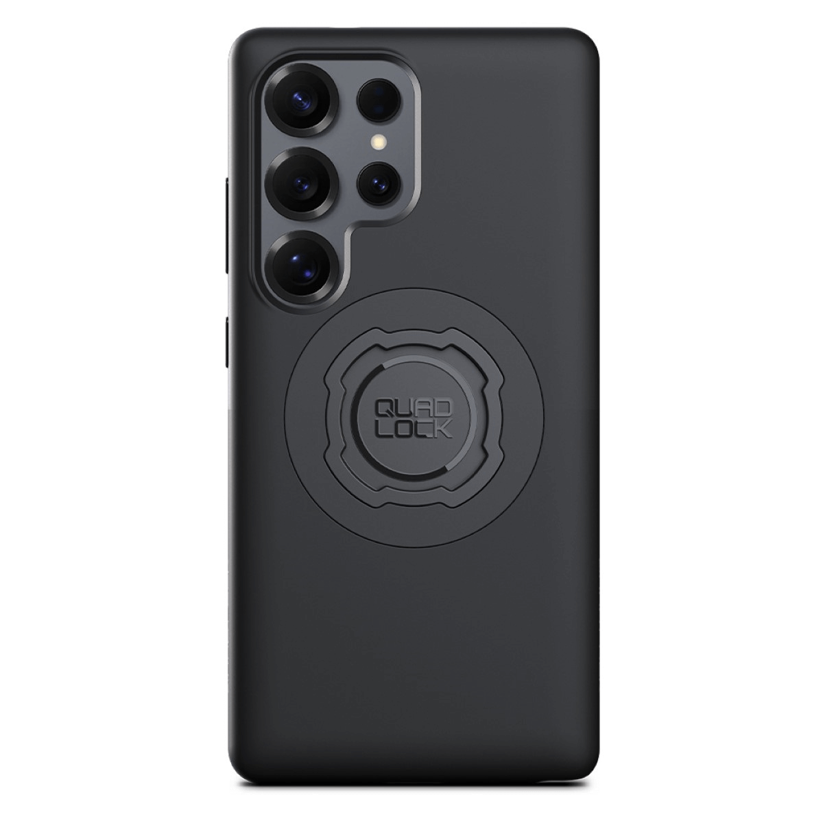 Black QuadLock phone case on white background