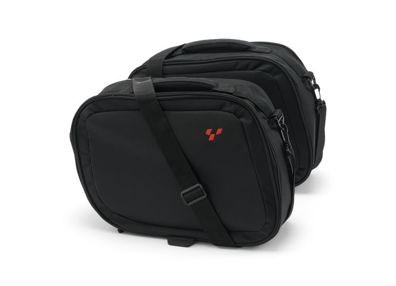 Can-Am Spyder RT black soft side cargo travel bags with shoulder strap set