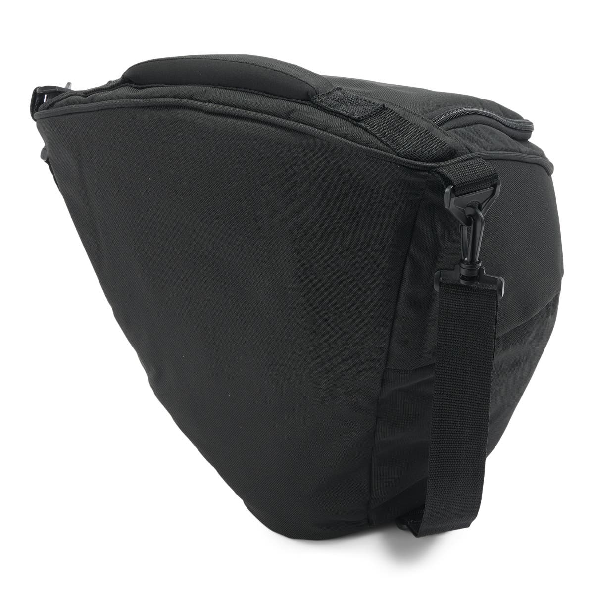 Can-Am Spyder F3 front cargo bag 22L black storage pouch with shoulder strap side view