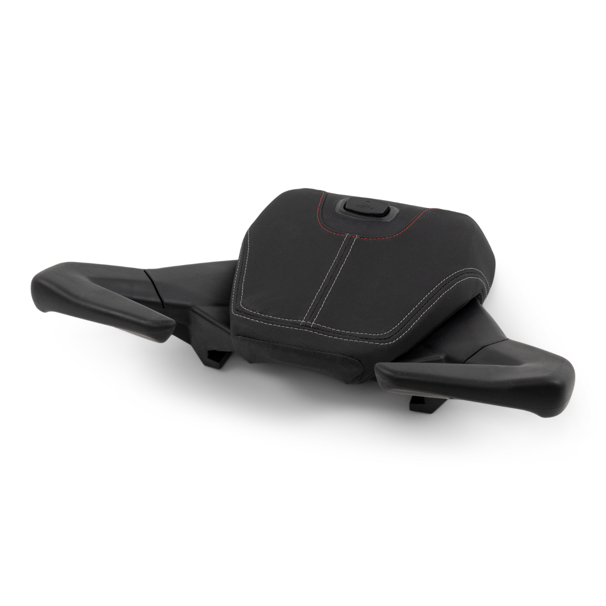 Can-Am Ryker passenger comfort seat black with red stitching side view