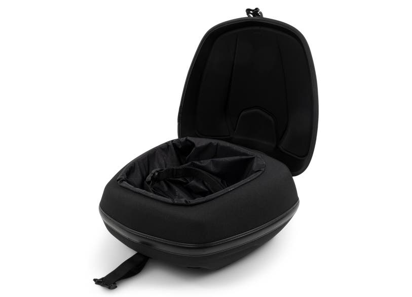 Black Can-Am Ryker LinQ top case 16L open view showing storage compartment