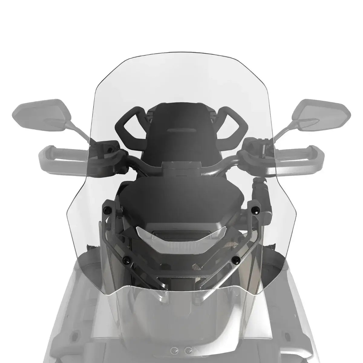 Motorcycle windshield with mirrors on a white background