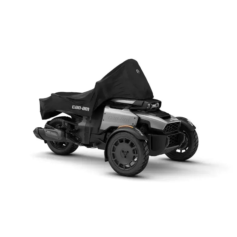 Can-Am three wheel motorcycle cover on white background