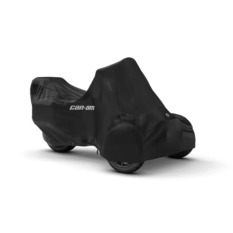 Can-Am three wheel motorcycle cover on white background