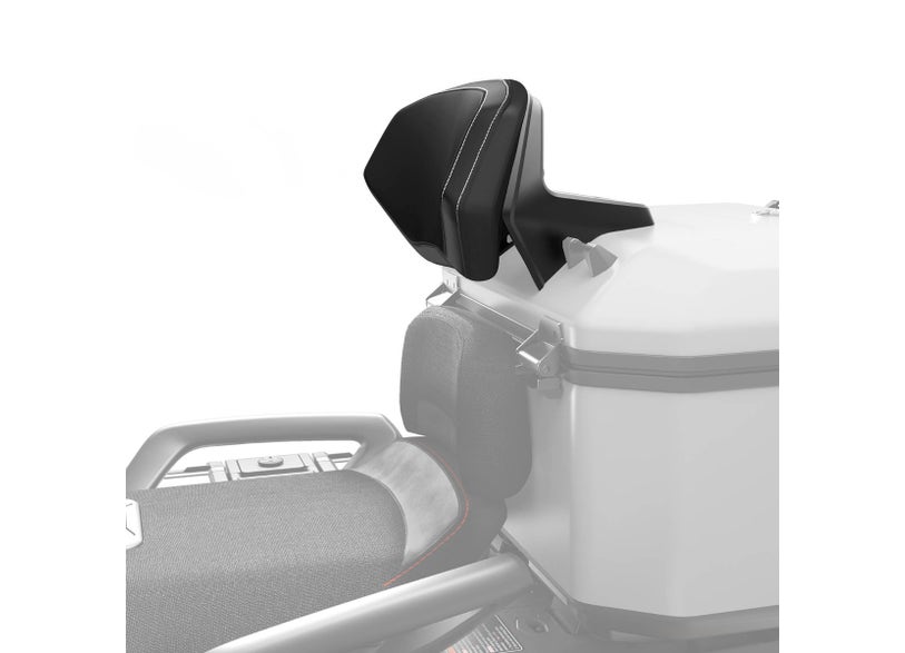 Can-Am Canyon passenger backrest mounted on rear trunk of Can-Am motorcycle