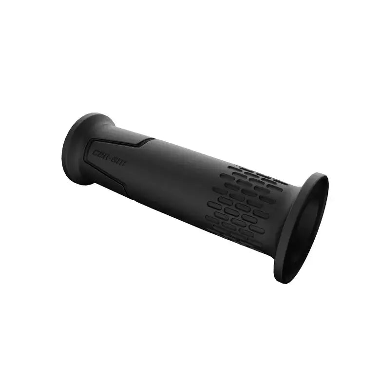 Black motorcycle grip on a white background