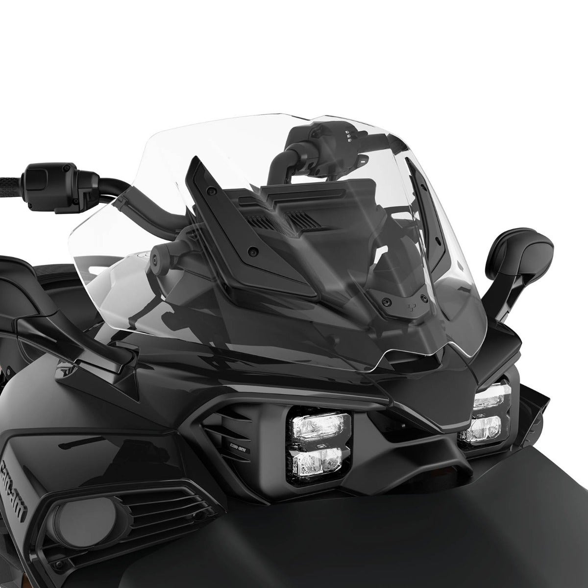 Can-Am Spyder F3 Route 129 sport windshield installed, front view