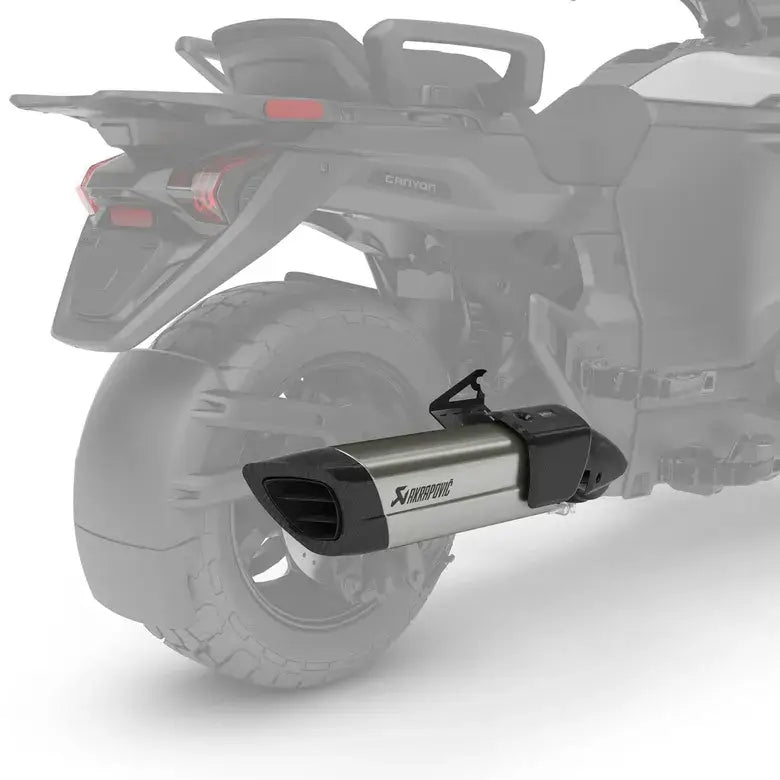 Motorcycle exhaust system on a white background