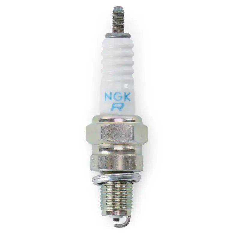 Spark plug with NGK branding on a white background