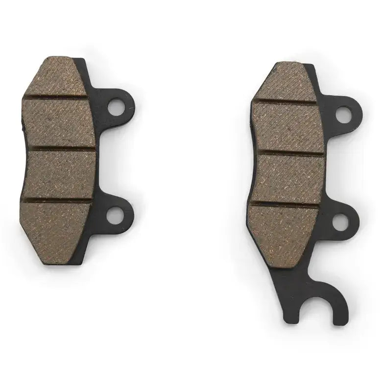 Pair of brake pads on a white background