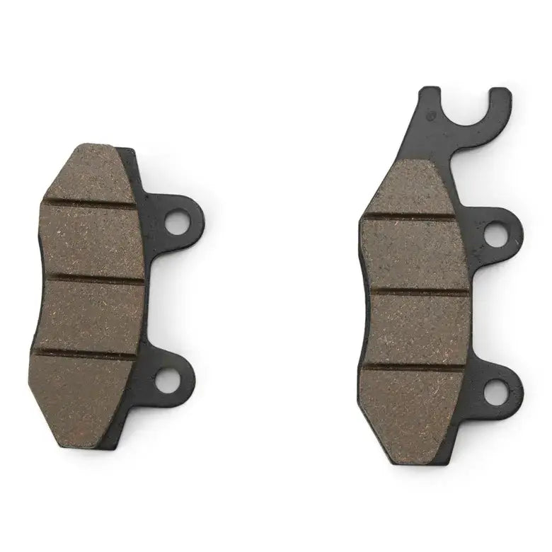Pair of brake pads on a white background
