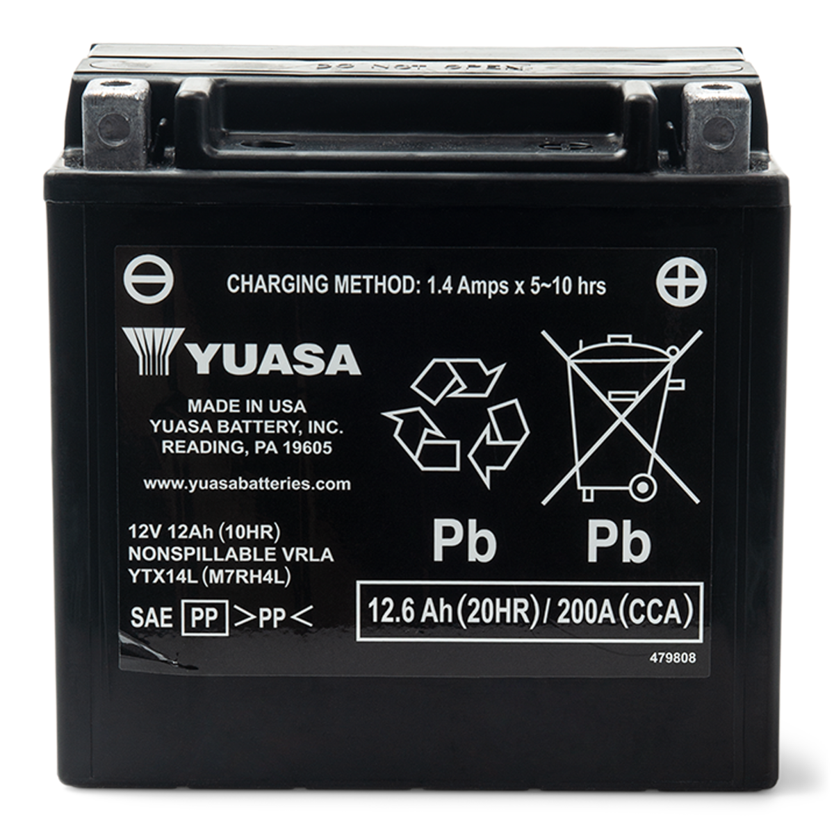 Yuasa YTX14L 12V AGM battery for Sea-Doo and Can-Am powersports vehicles