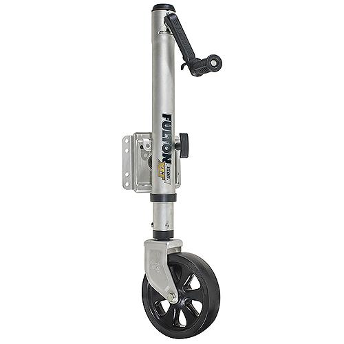 Fulton XLT 1500 lbs. Swing Away Bolt-On Jack w/12″ Travel & 8″ Poly Wheel – Sharkskin Finish, 141133