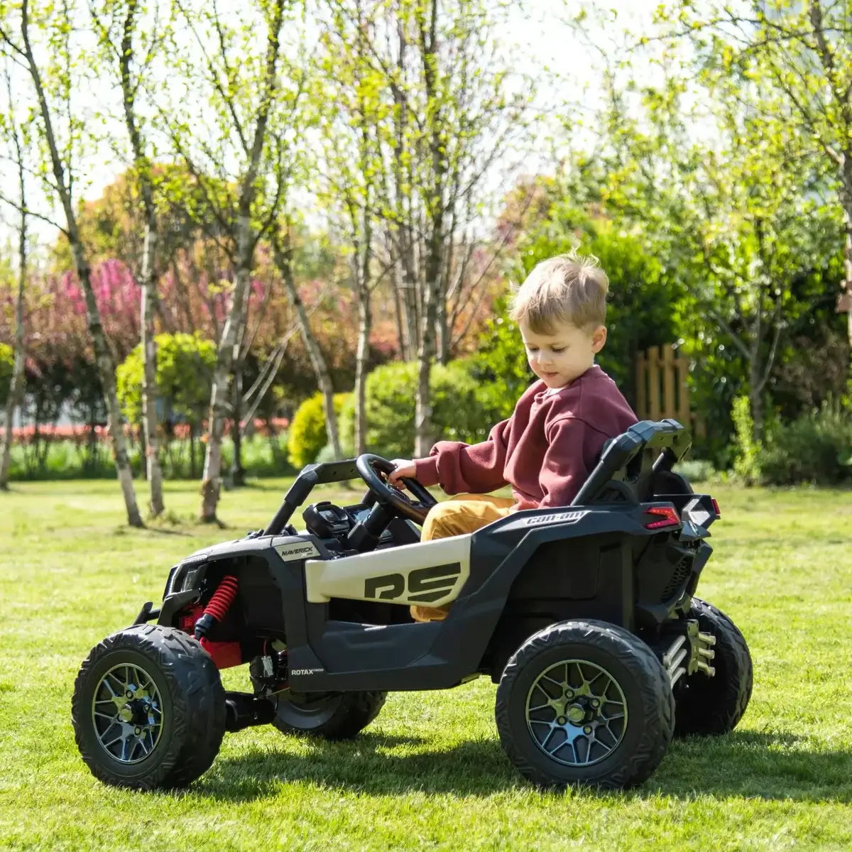 Can Am Maverick 24V 1-Seater UTV - Kids Electric Ride-On, KHAKI, FR7590-KHAKI