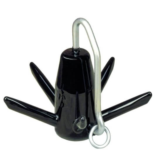 Black Metallic colored anchor set on white background