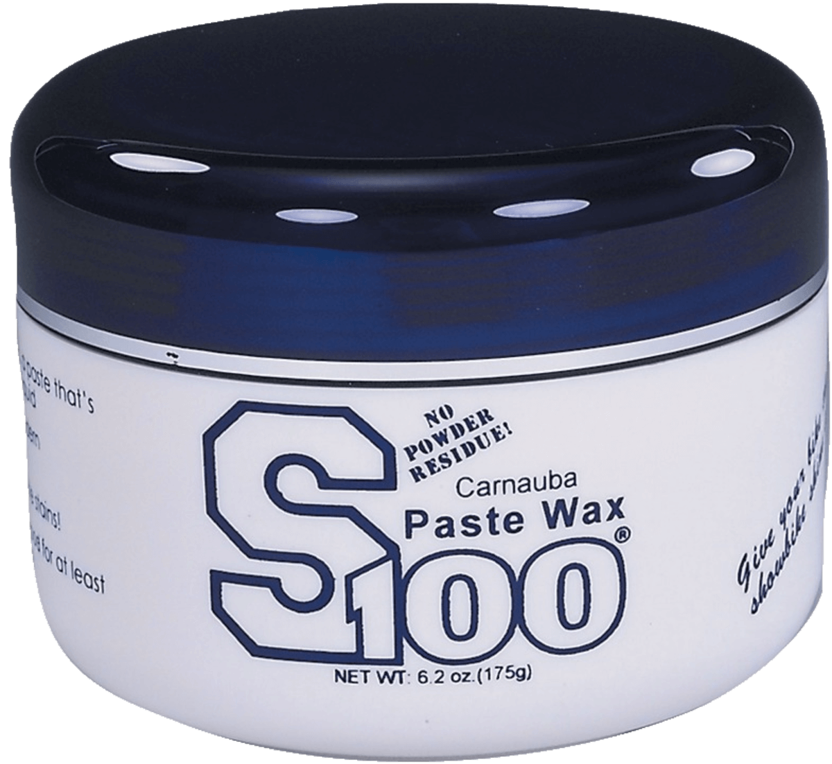 S100 Carnuba Paste Wax container with black lid on a white background