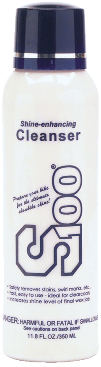 Shine-enhancing Cleanser bottle with blue cap on white background