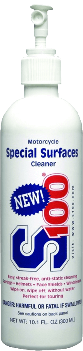Motorcycle Special Surfaces Cleaner bottle with pump on a white background