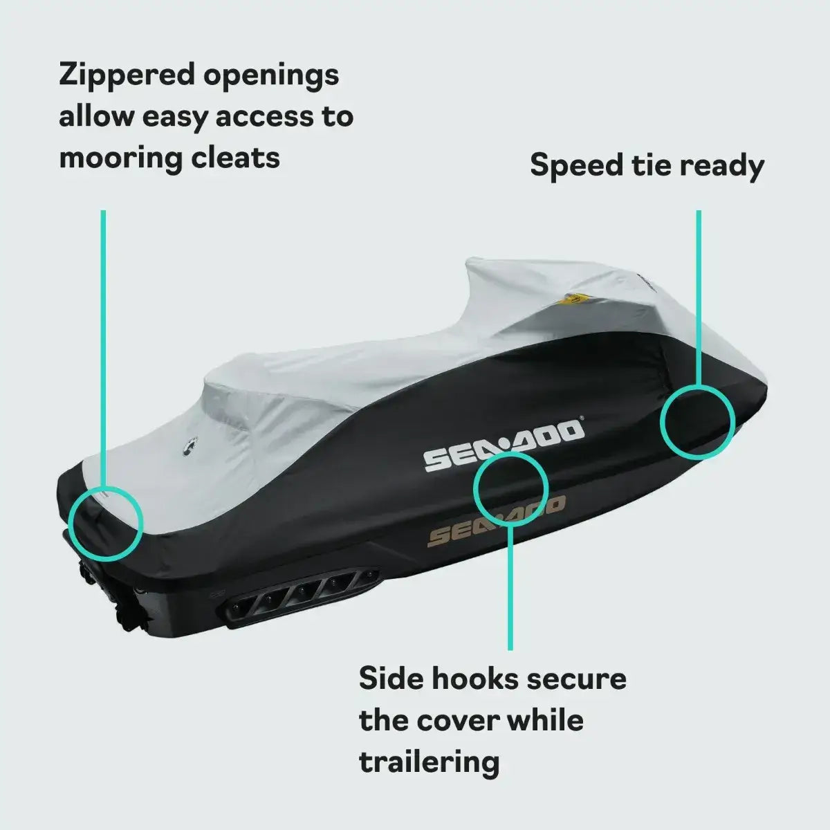 Sea-Doo Cover for RXT‑X aS (2011‑2016) Light Grey/Black