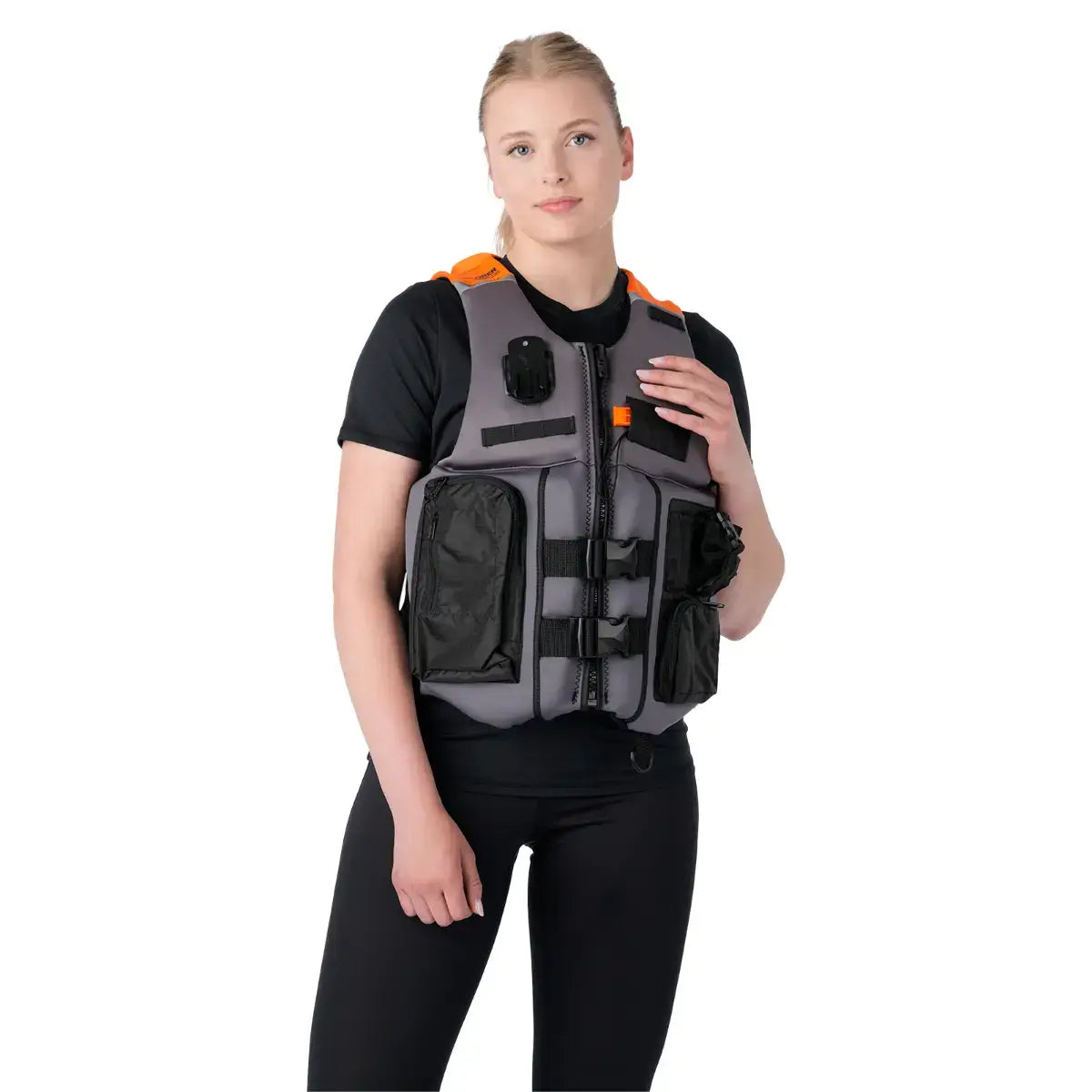 Person with life jacket on