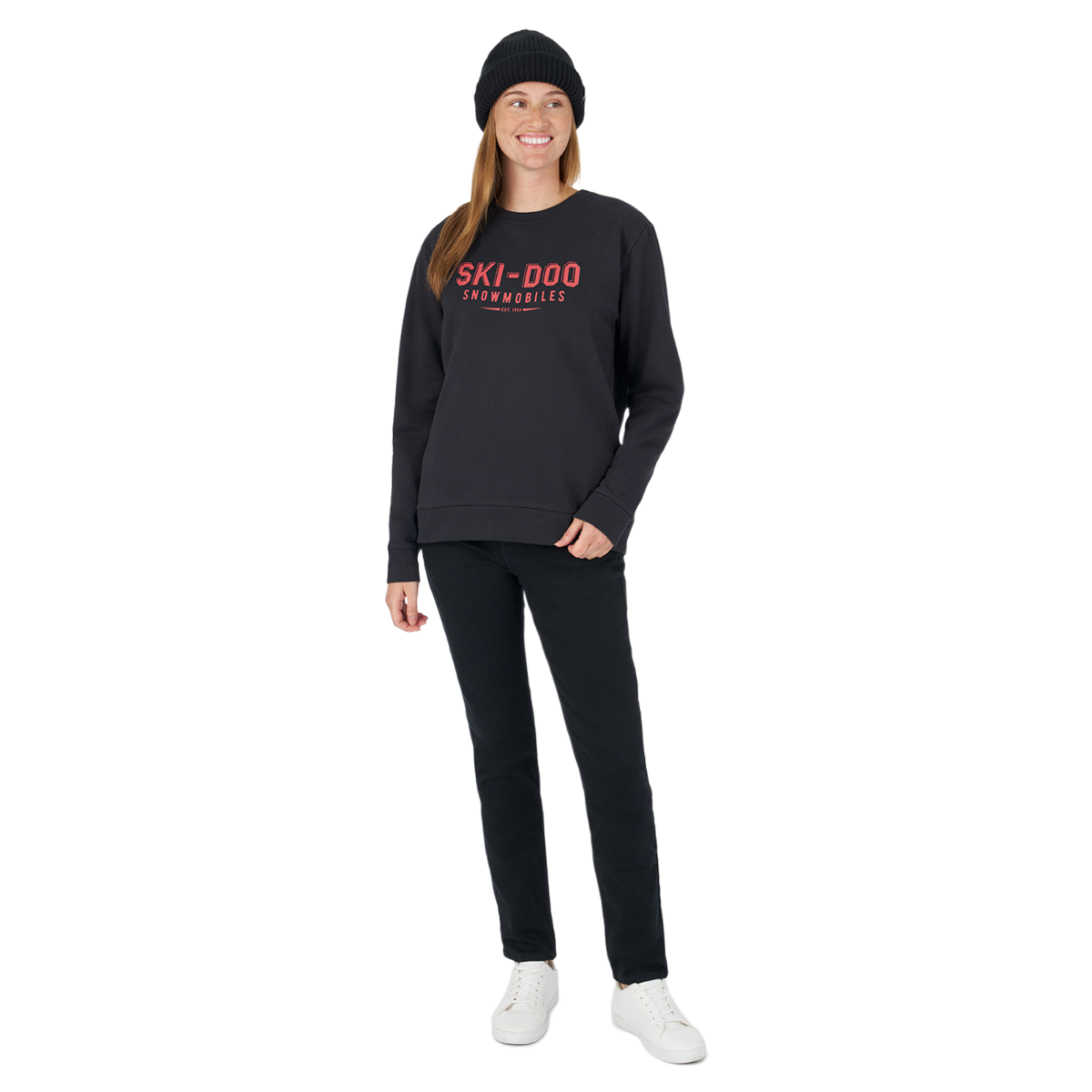 Ski-Doo Women's Vintage Crew Sweatshirt in Black, 288051