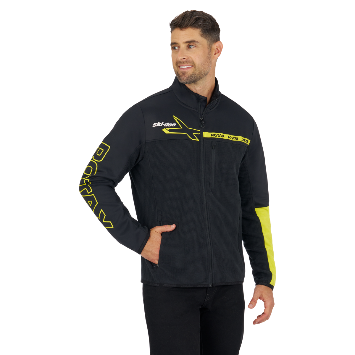 Ski-Doo Men's X-Team Edition Micro-Fleece in Hi-Vis Yellow, 288194