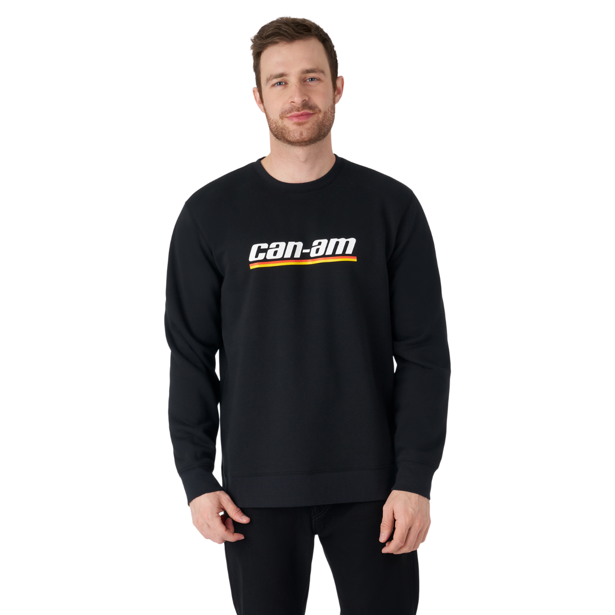 Can-Am Men's Emblem Crewneck Black, front