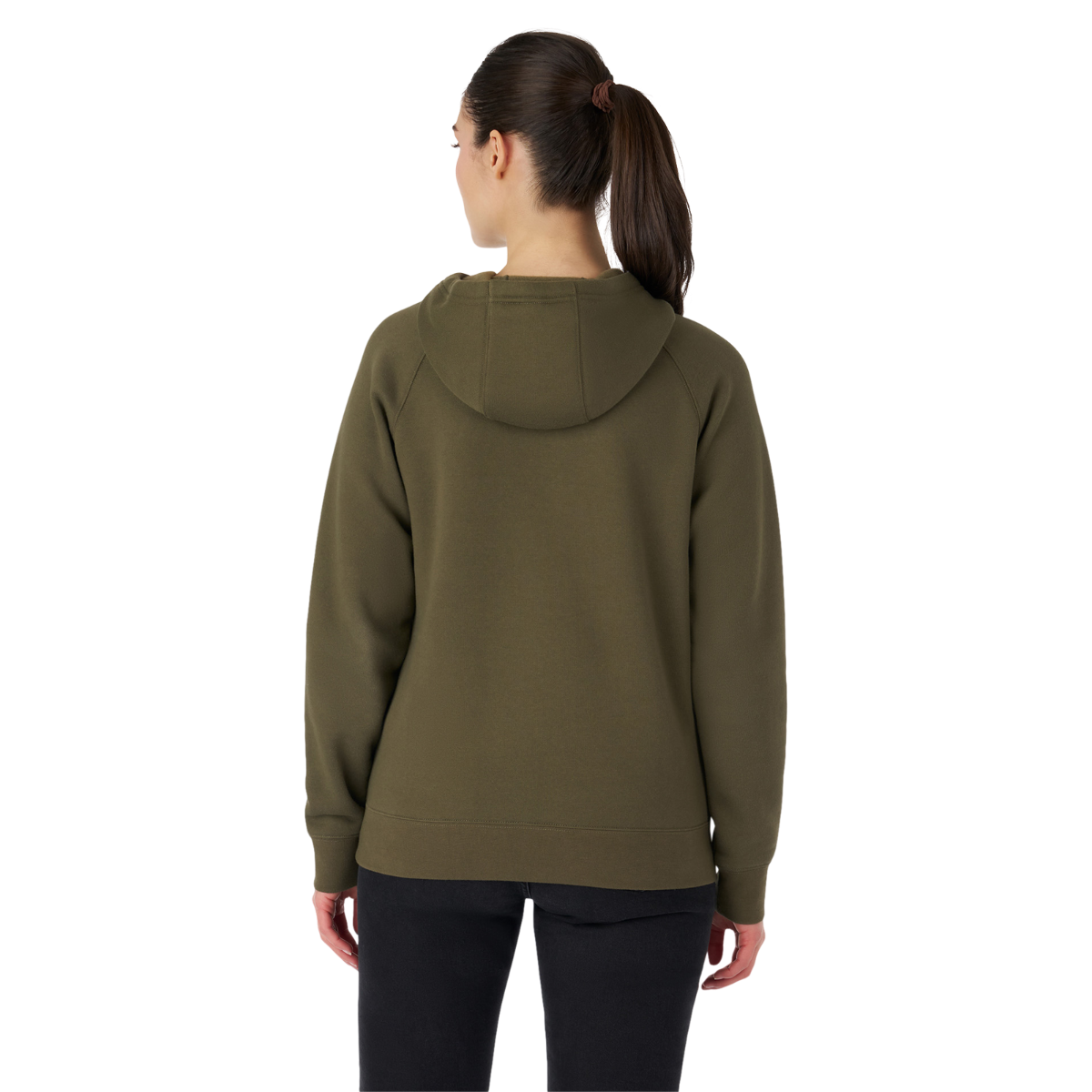 Can-Am Women's Emblem Pullover Hoodie Army Green, back