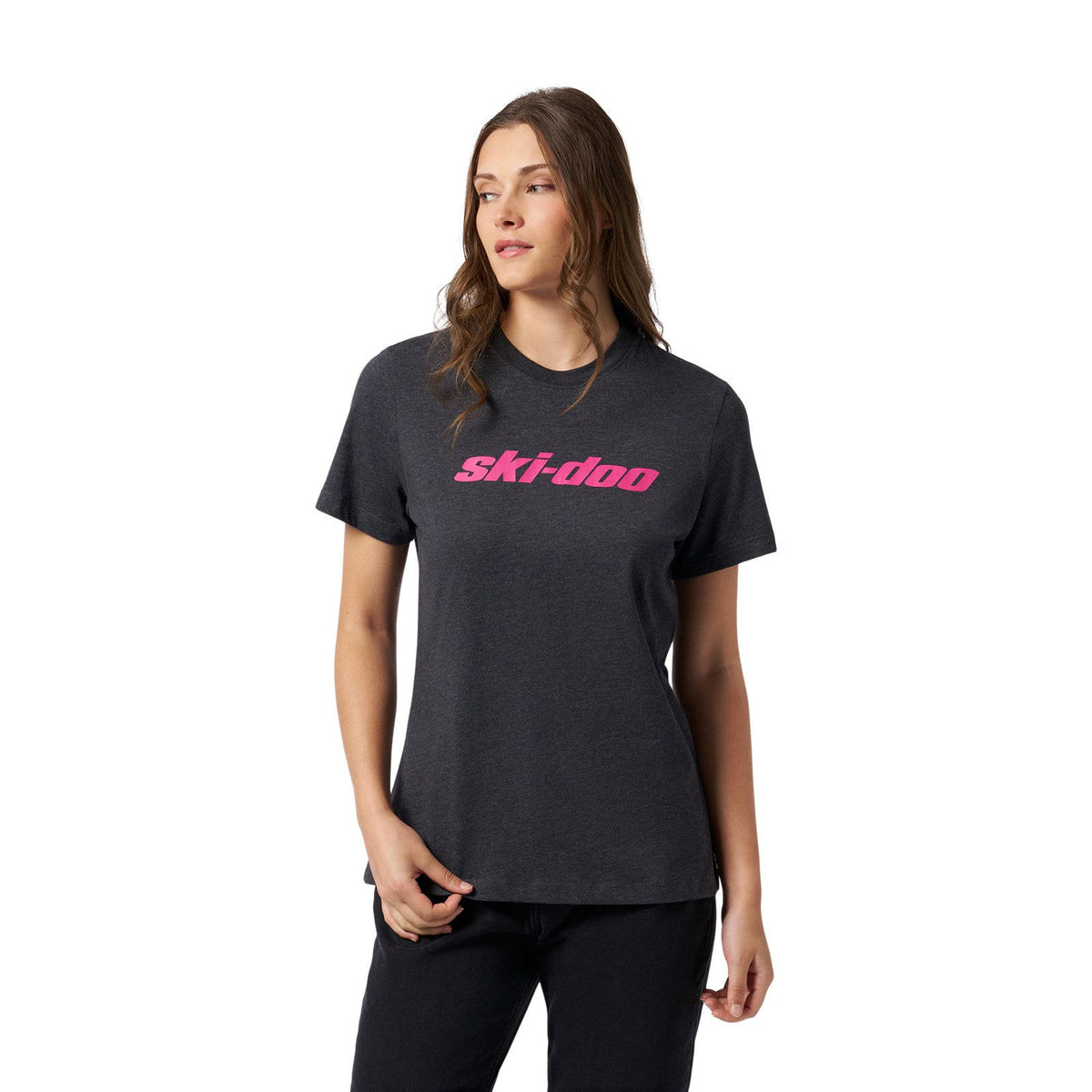 Ski-Doo Women's Signature T-Shirt in Heather Charcoal, 288299