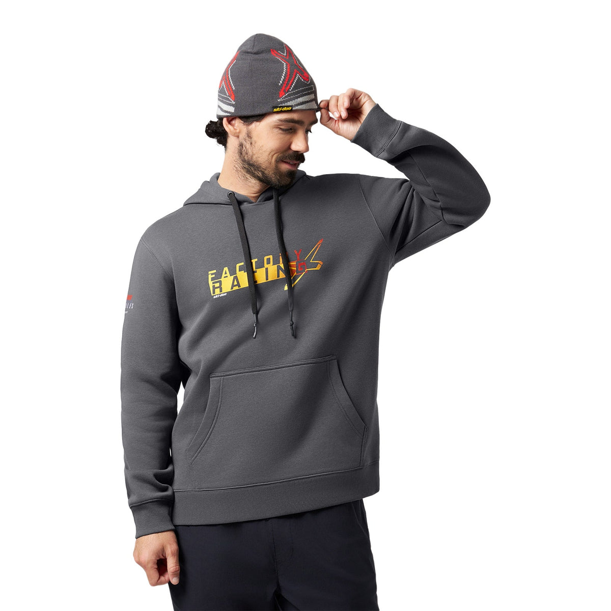 Men's Ski-Doo X-Team Racing Pullover Hoodie - Charcoal Grey M