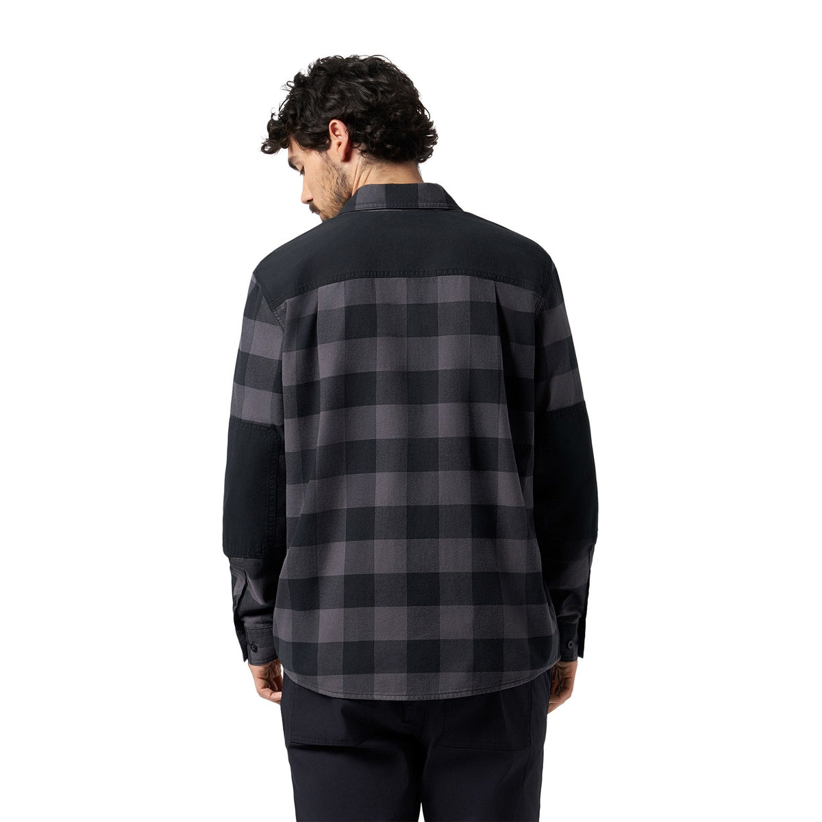 Ski-Doo Men's Buffalo Plaid Flannel Shirt in Black 288386, alternate view 1