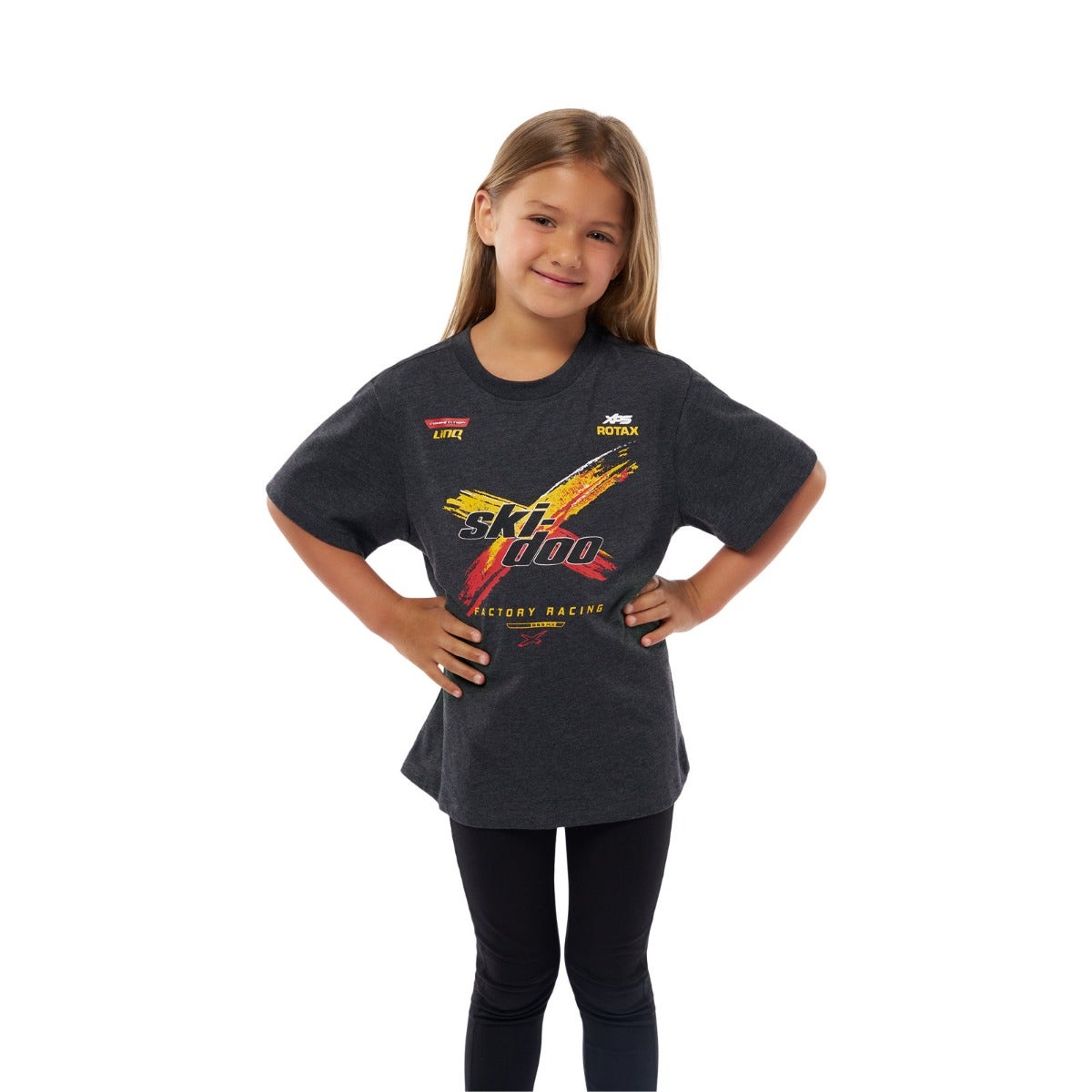 Youth Ski-Doo X-Team Sponsored T-Shirt - Heather charcoal 7-8