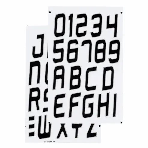 Sea-Doo black registration letters and numbers kit for watercraft, UV-resistant, easy to install, suitable for Spark & Switch models.