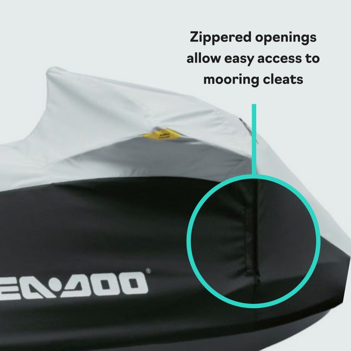 Sea-Doo Cover for GTR Models (2012-2019) - Light Grey/Black PWC Cover, 295100723