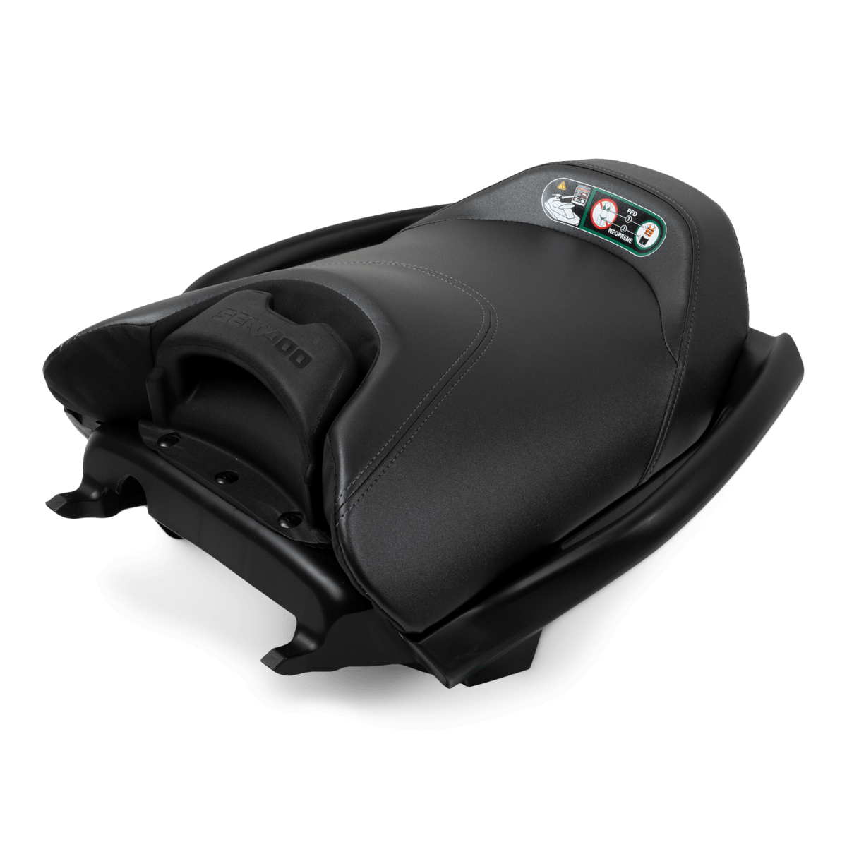 Sea-Doo passenger seat black vinyl replacement for RXP-X 2021 and up angled view