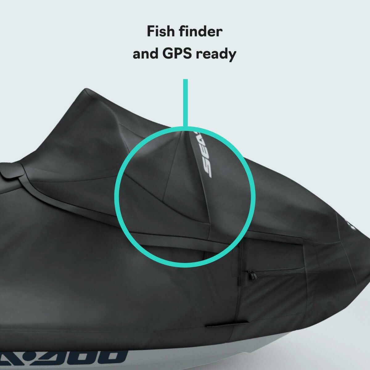Sea-Doo Cover for FishPro Sport & FishPro Trophy PWC - Black Storage Cover, 295100925
