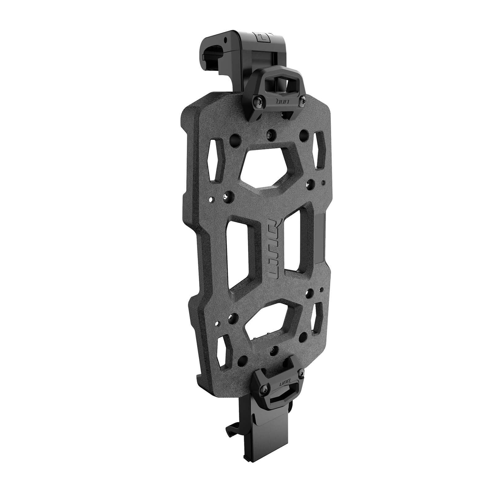 Sea-Doo LinQ vertical support storage bracket with modular rail cargo mounts, black
