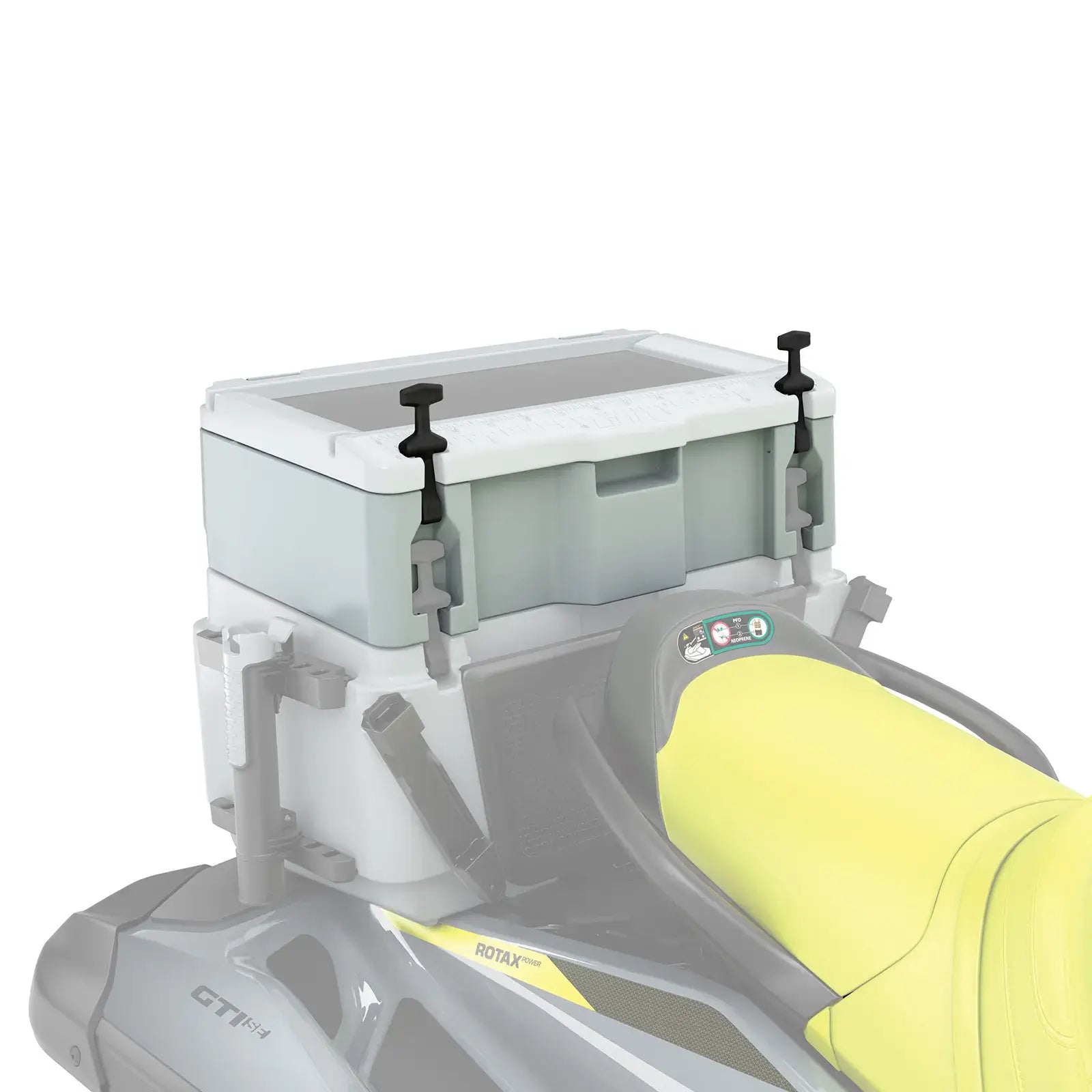 Grey LinQ extension box on Sea-Doo with white background