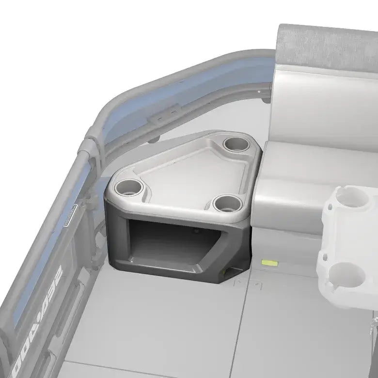 Table with cup holders on white background