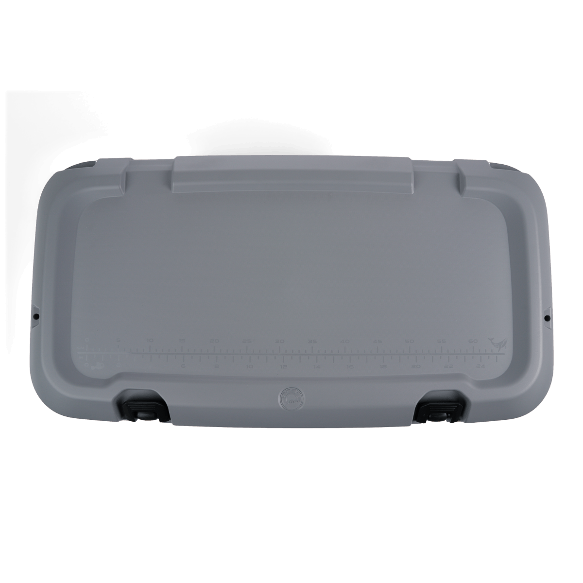 Sea-Doo Quick-Attach 18 US Gal Cooler top view gray lid with built-in ruler for Switch Pontoon