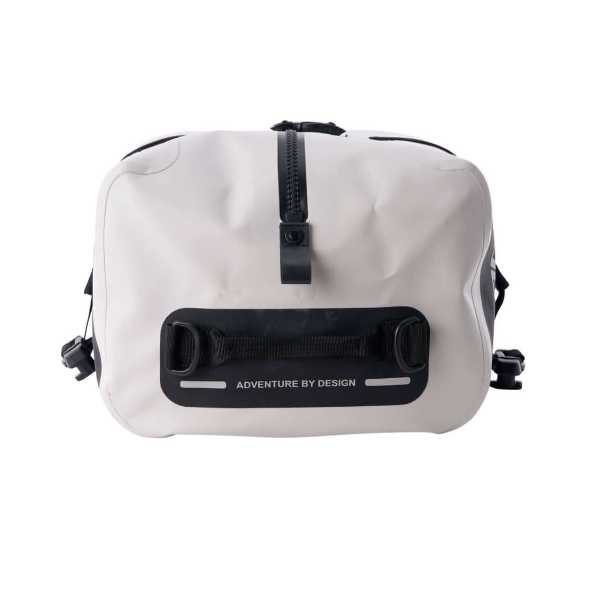 Sea-Doo LinQ 30L waterproof dry bag front view with quick attach handle straps and zipper