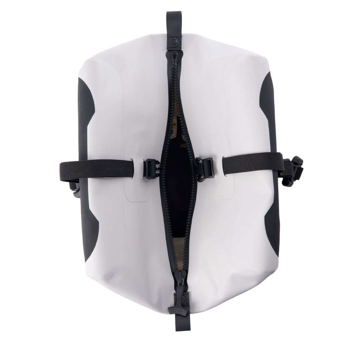 Sea-Doo LinQ 13.2 gal dry bag white waterproof storage with quick attach straps top view