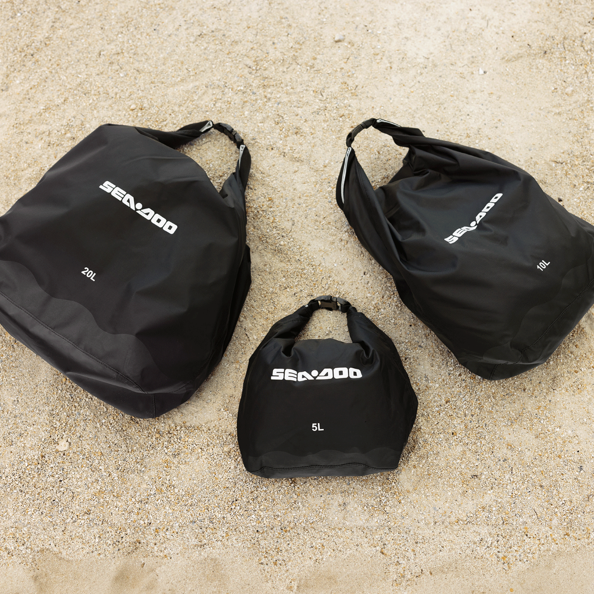Sea-Doo Set of 3 Watertight Roll-Top Bags - Waterproof Storage Dry Bags 5L 10L 20L, 295101448