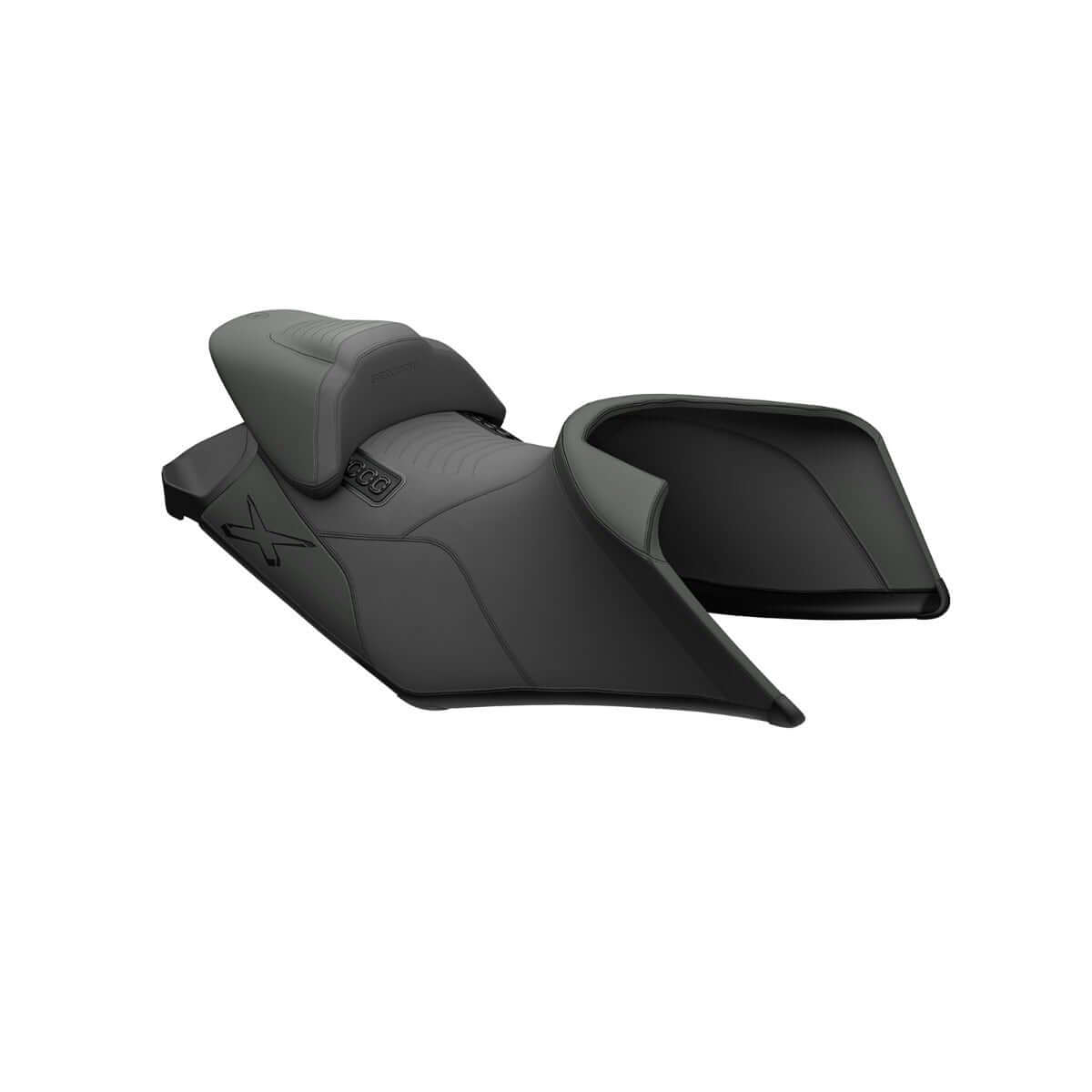 Sea-Doo Ergolock R racing seat GTR-X gray black adjustable performance saddle angled view