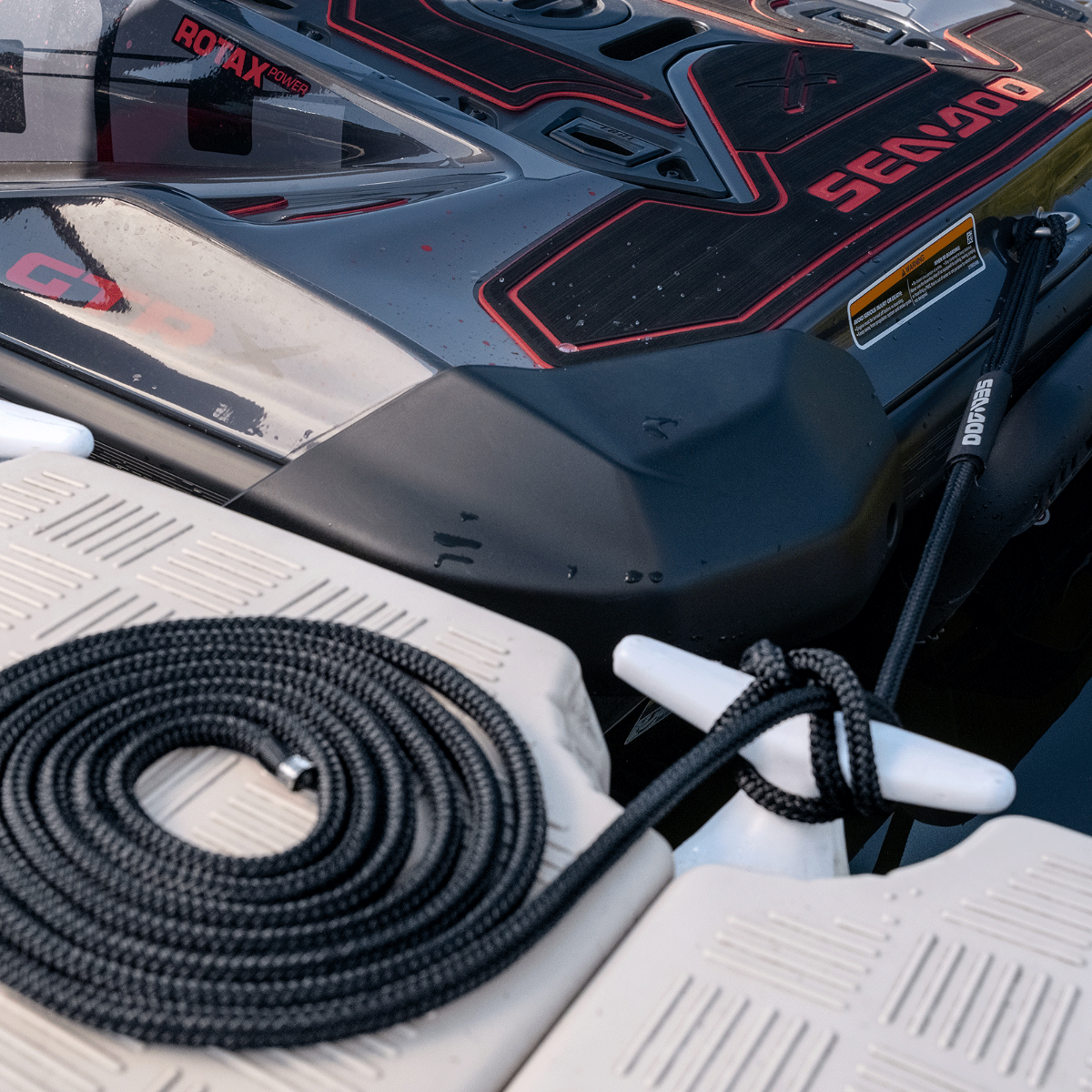 Sea-Doo Mooring Rope Kit - 15 ft Shock Absorbing Dock Lines for PWC - Pair, 295101475