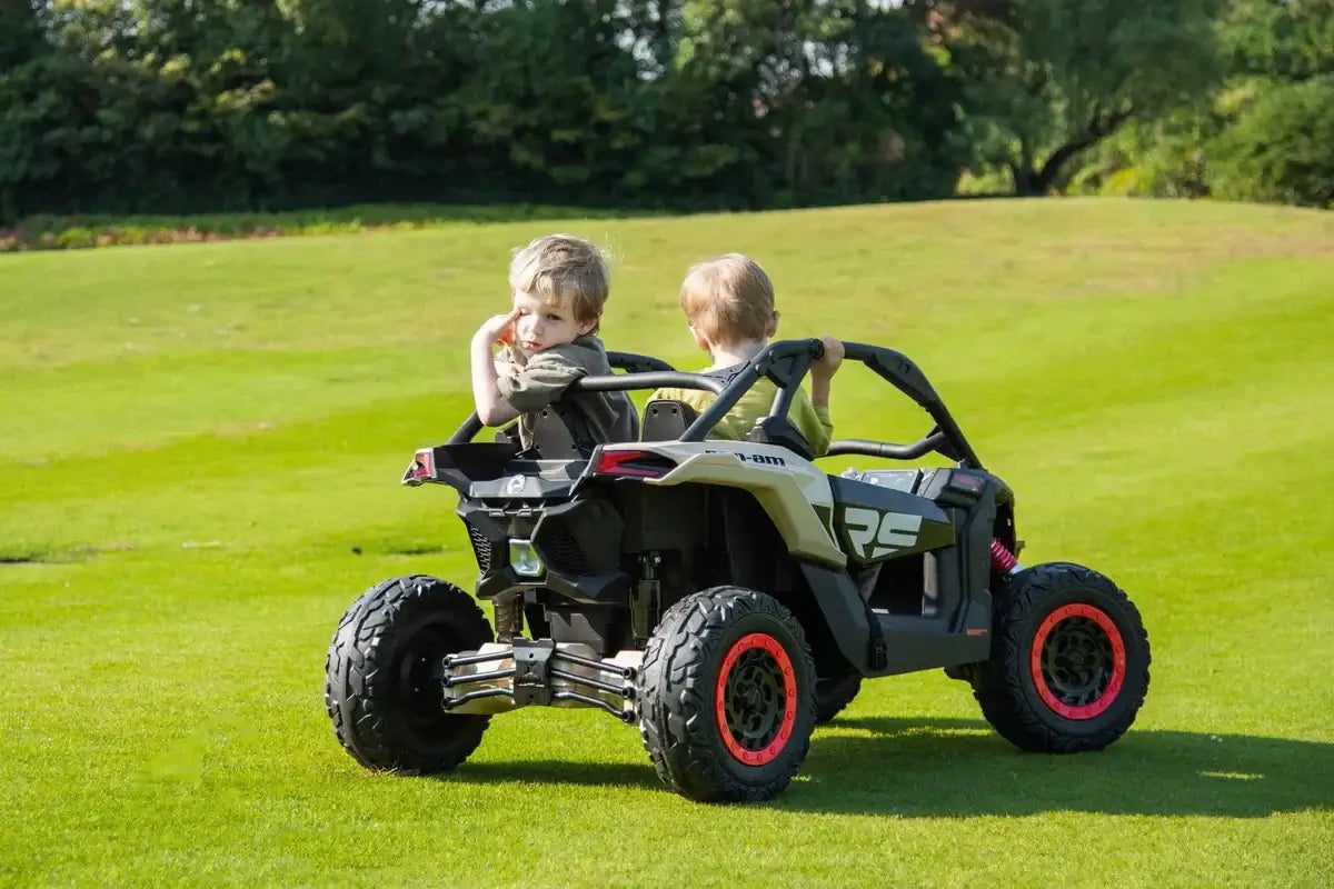 Can Am Maverick 2x24V 4x4 2 Seater Ride on UTV for Kids, KHAKI, FR9550-KHAKI