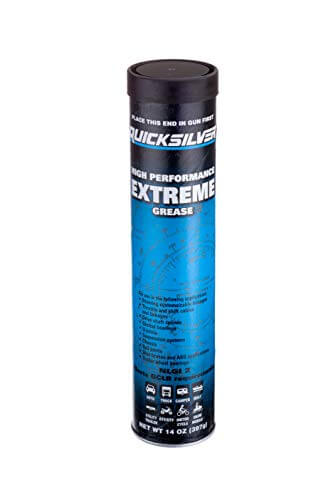 Quicksilver high performance extreme grease can on a white background